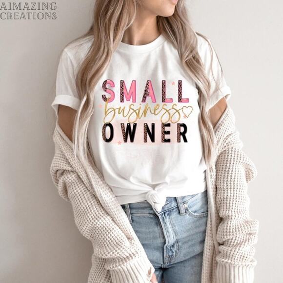 Tops - Small Business Owner White Graphic Tshirt Size L